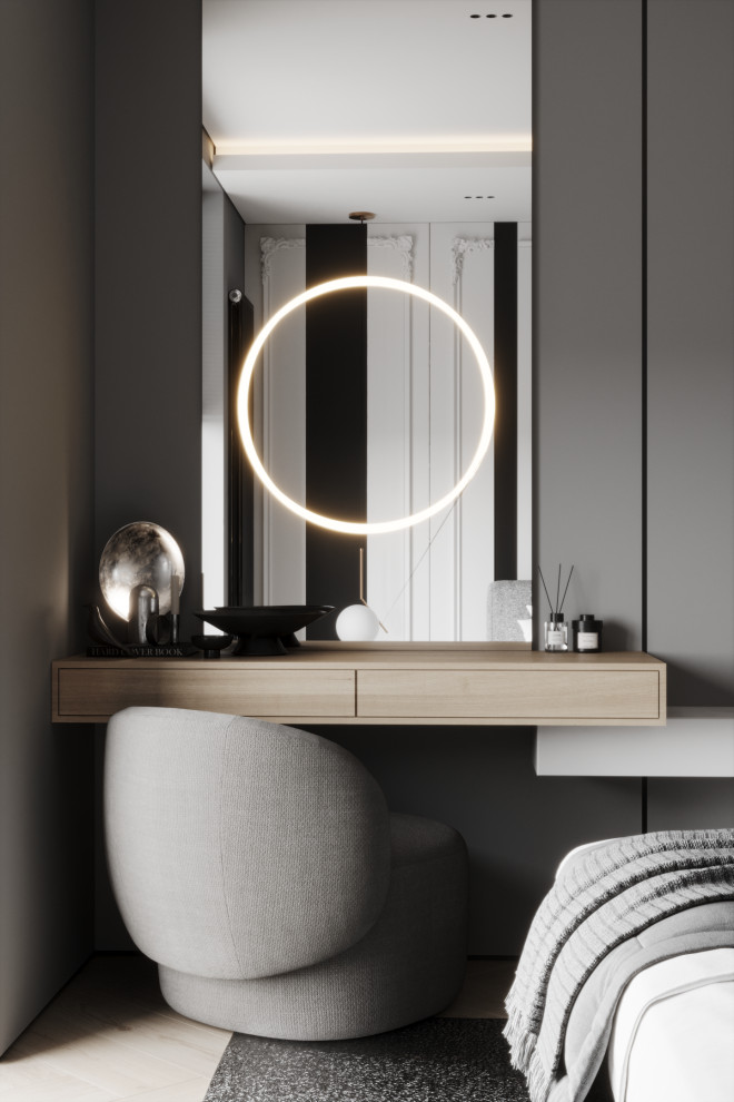 Монохромный интерьер с лёгкими элементами классики