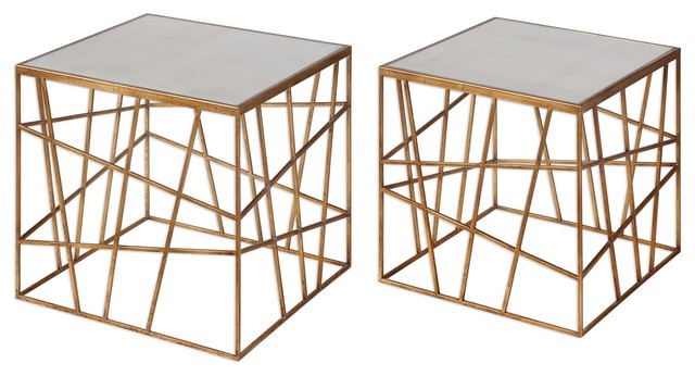 Uttermost Karkin Gold Accent Tables Set Of 2 Contemporary Side Uttermost Karkin Gold Accent Tables Set Of 2