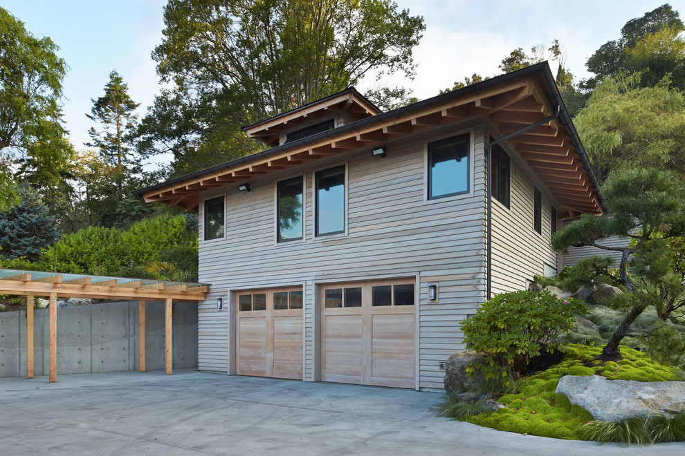 Inspiration for a beach style garage in Seattle.
