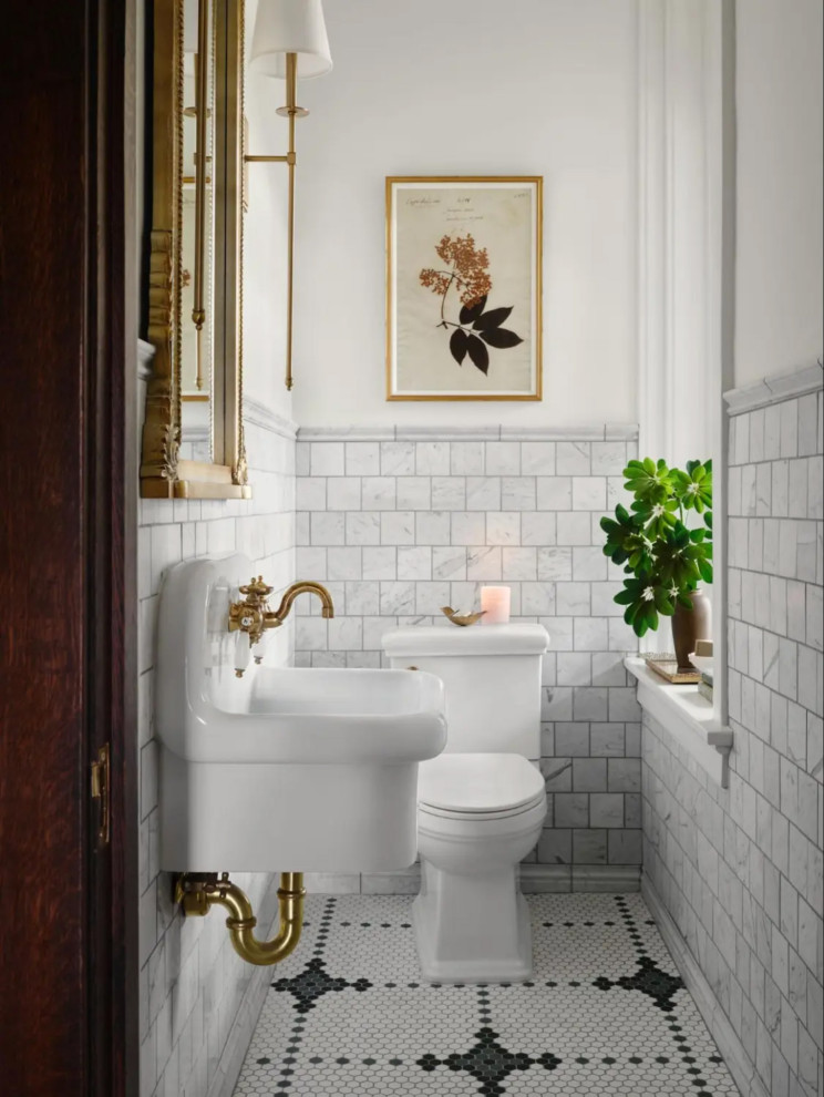 This is an example of a traditional powder room in New Orleans.