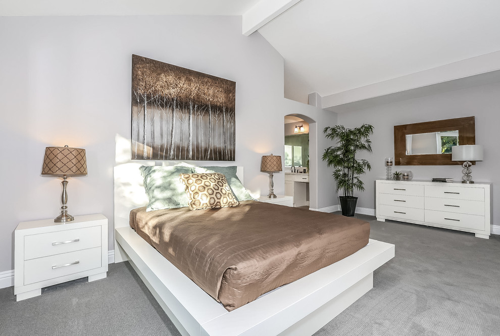 Contemporary bedroom in Orange County.