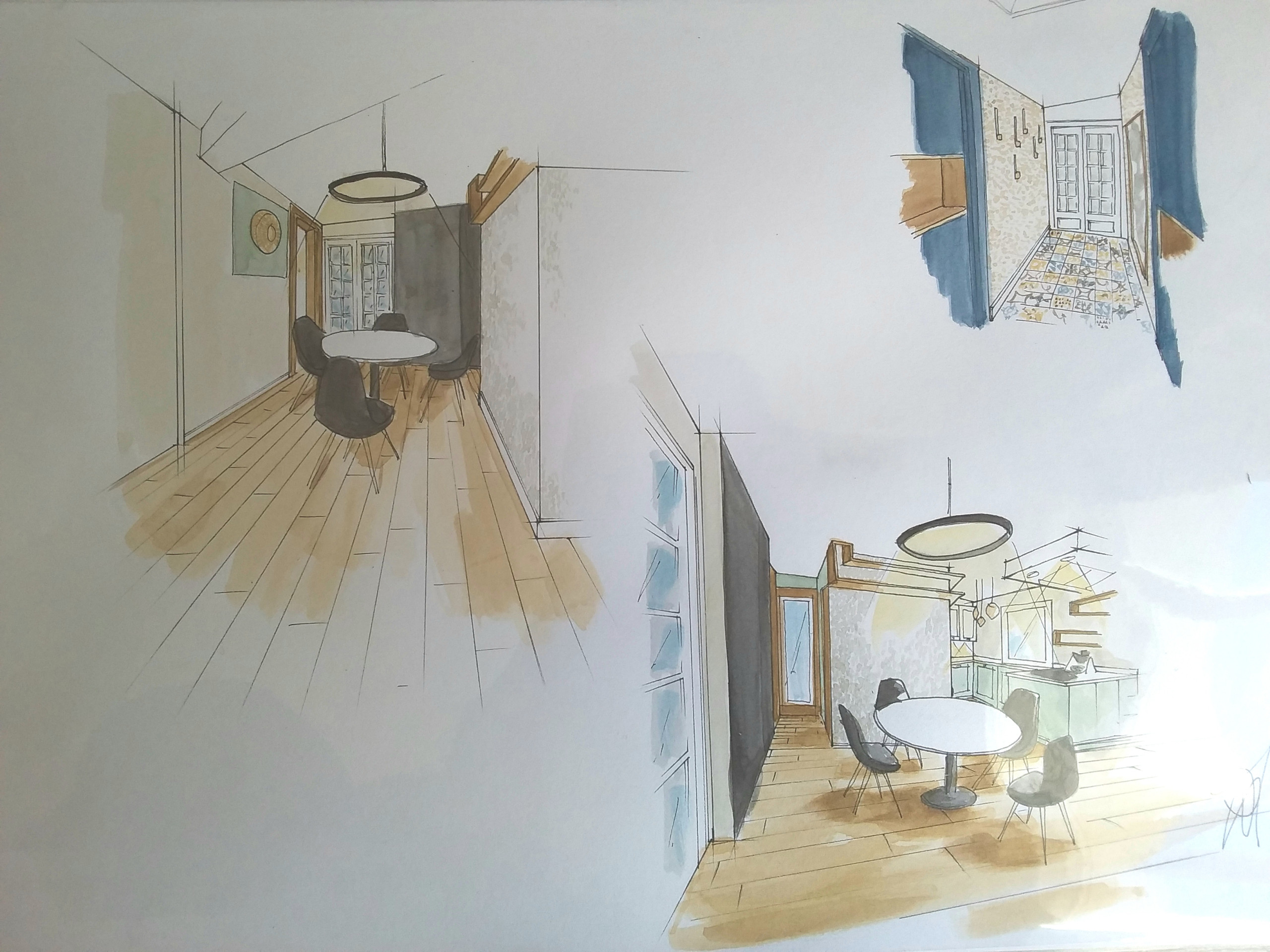 Rénovation, aménagement et décoration du rez-de-chaussée d'une maison de ville