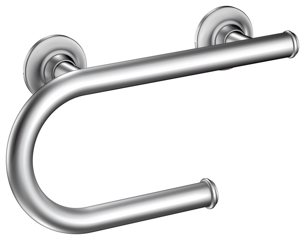 Grab Bar 8" Grab Bar With Paper Holder Transitional Grab Bars by