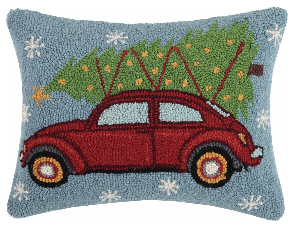 14"x18" Holiday Highway Jingle Hook Pillow, Poly Fill
