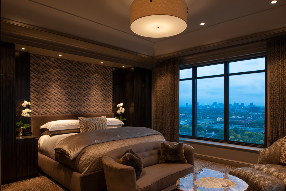 Contemporary bedroom in Houston.