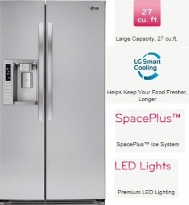 LSC27937ST Energy Star Rated Ultra-Large Capacity Side-by-Side Refrigerator with