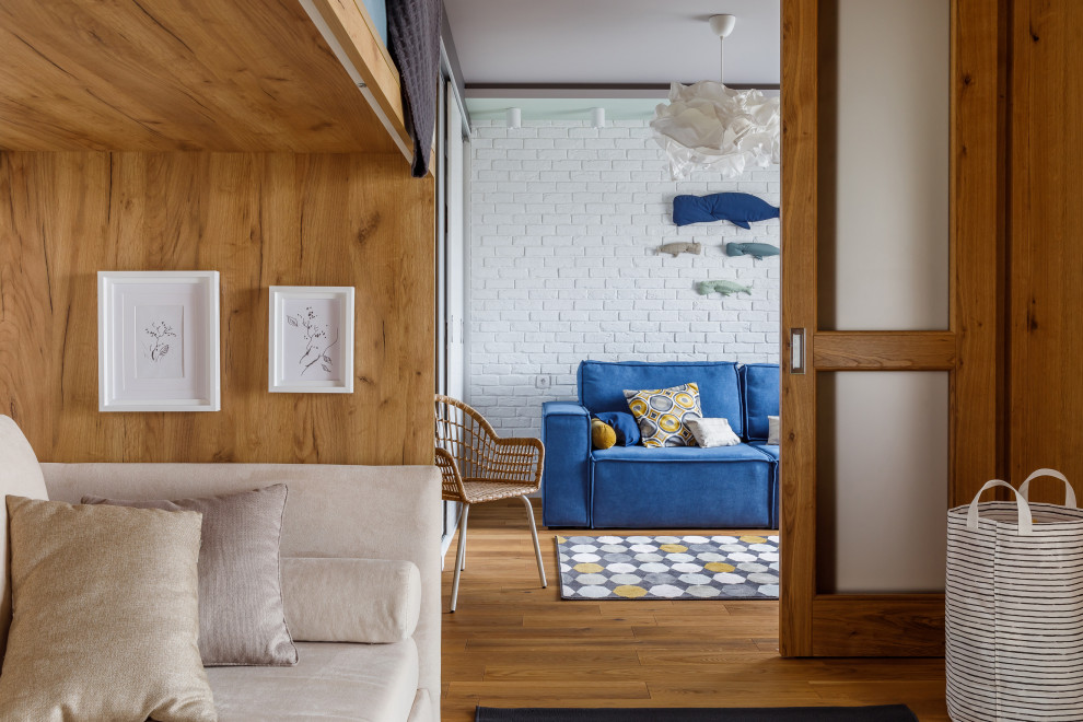 Квартира с фито-стеной и яркими акцентами в Москве