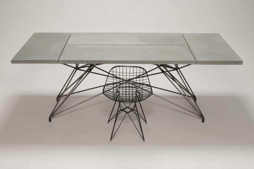 Entwine Table / Concrete Table with Steel Base by Hard Goods