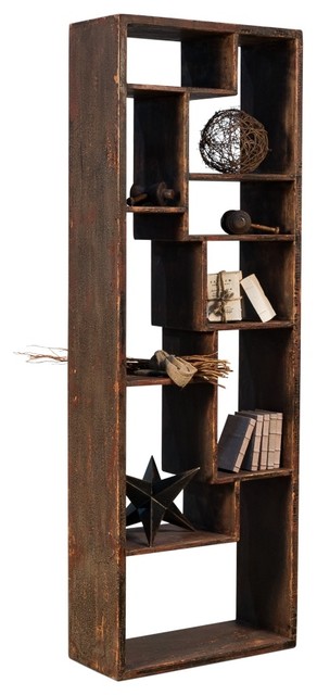 91 H Guglielma Bookshelf Reclaimed Solid Pine Wood Weather Worn