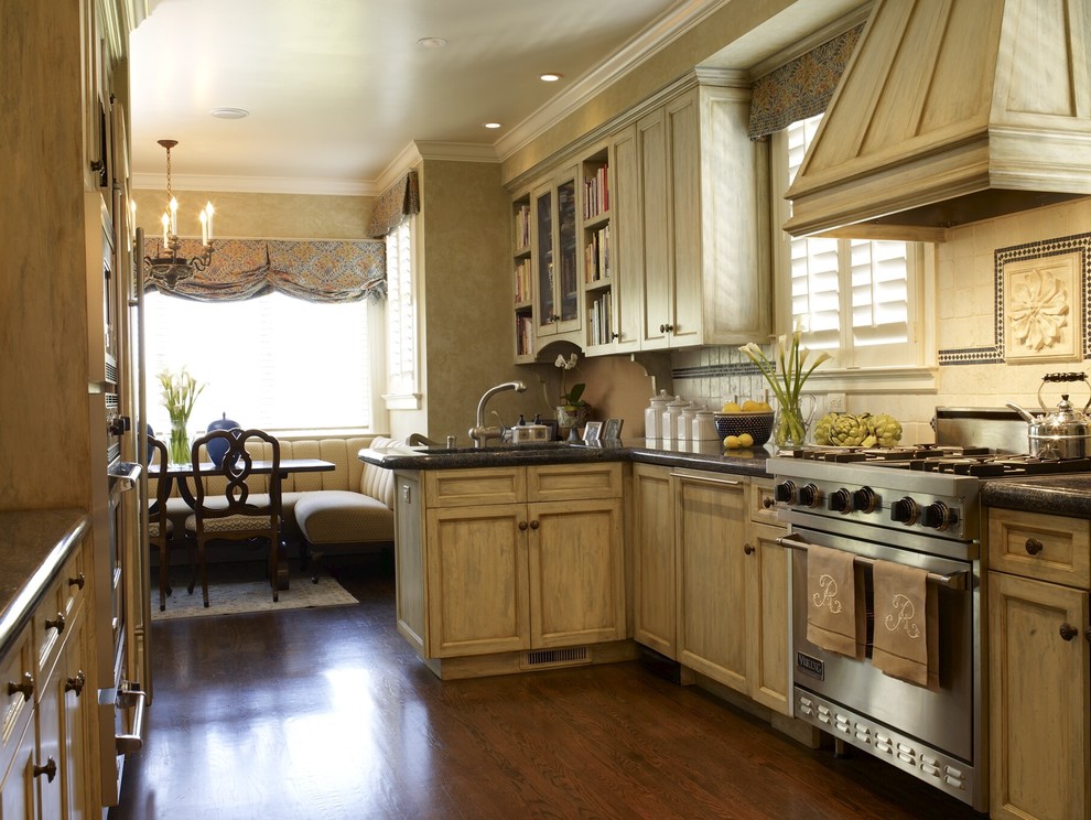 Design ideas for a traditional galley kitchen in San Francisco with stainless steel appliances.