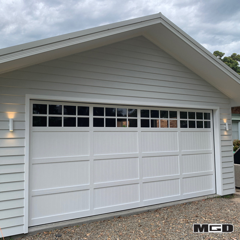 Delta Custom Panel Door with Windows Traditional Garage Central