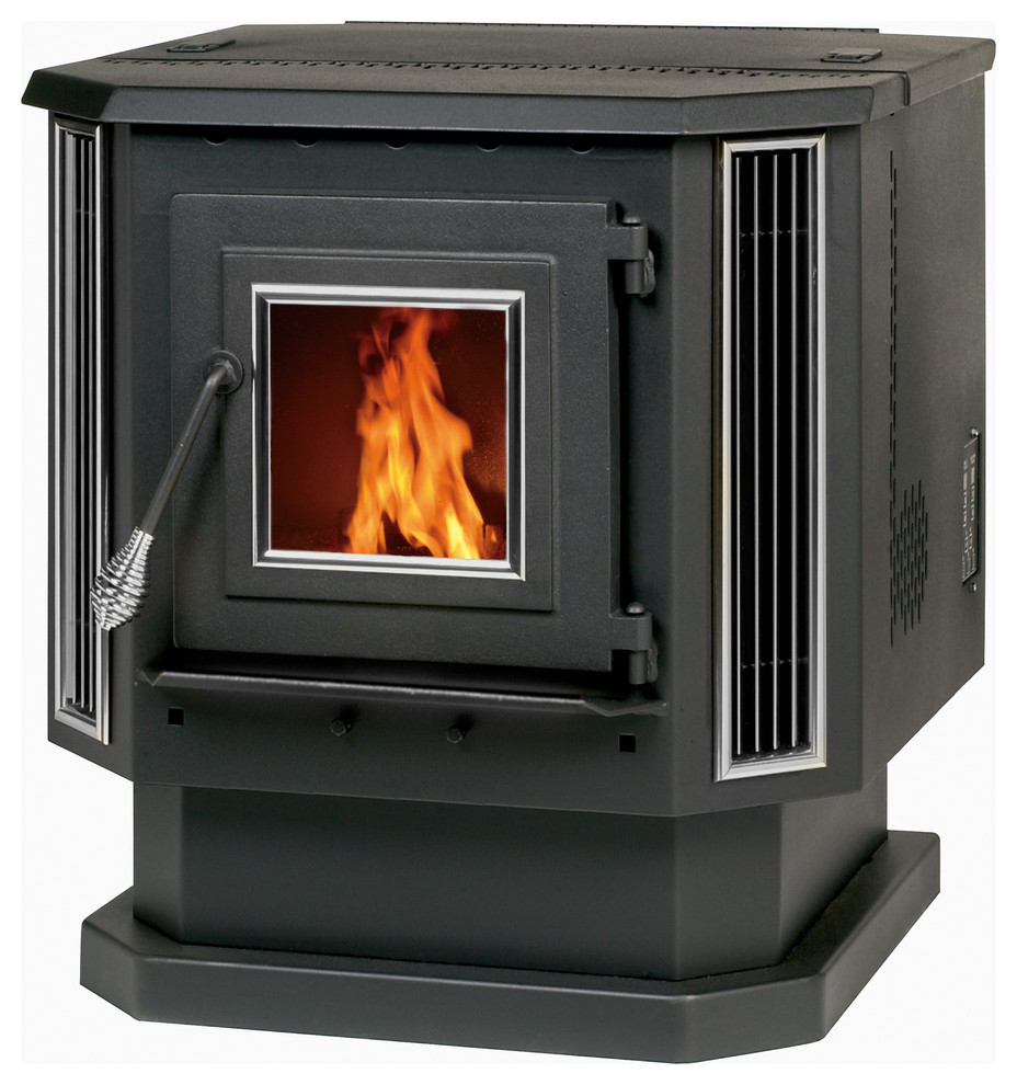 Free Standing Pellet Stove With Auto Start/Blower, 2,200Sq Ft., 60 lb.Hopper