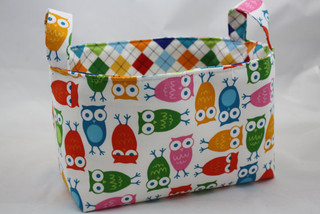 Reversible Multi Colored Owl Fabric Organizer by Diva's Intuition ...