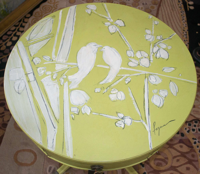 Round Table Hand Painted Round Table Hand Painted Eclectic Side Tables And End
