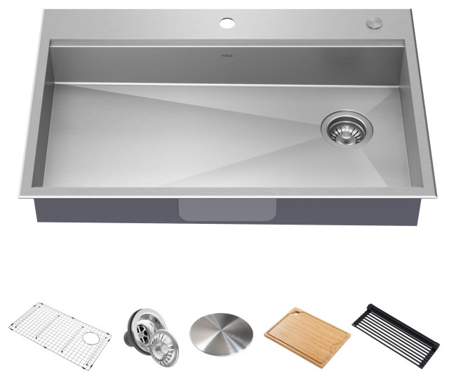 Kore Drop-In Undermount Stainless Kitchen Sink, 33" (Model Kwt310-33/5.5, Ada)