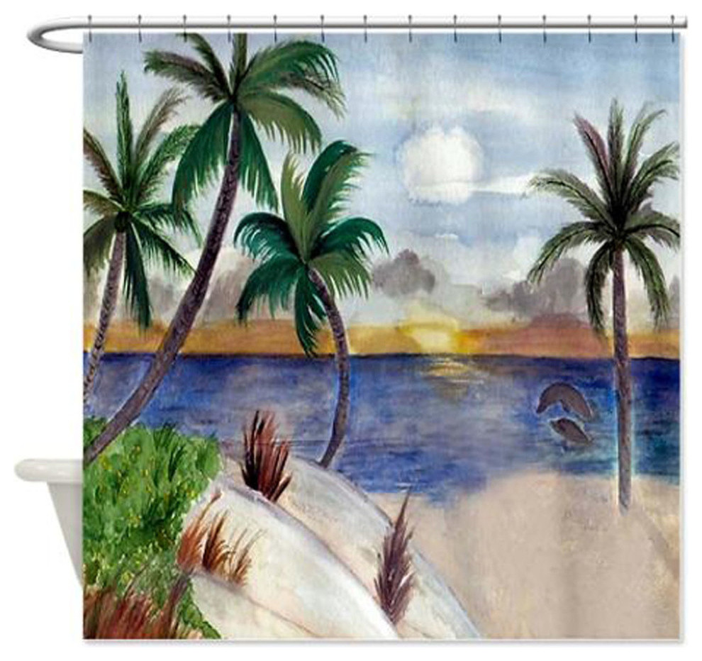 Tropical Paradise Shower Curtain Shower Curtains by Gifts by the