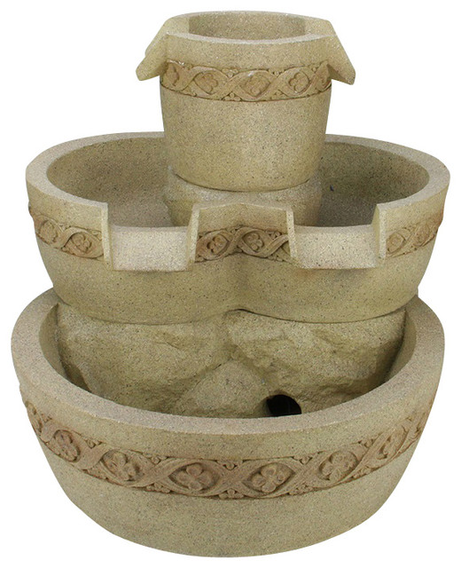 18 25 Led Lighted Three Tier Fl Bowl Outdoor Patio Garden Water 18 25 Led Lighted Three Tier Fl Bowl Outdoor Patio Garden Water Fountain Transitional Fountains And Ponds By Northlight Seasonal