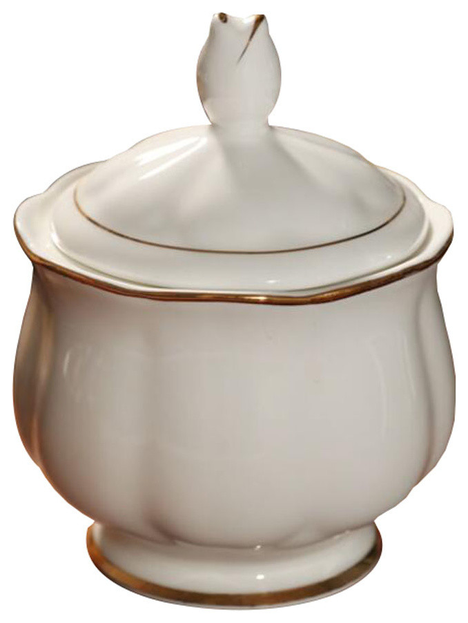Elegant Sugar Pot Bowl Porcelain With Lid Traditional Sugar Bowls And Creamers By Blancho Bedding