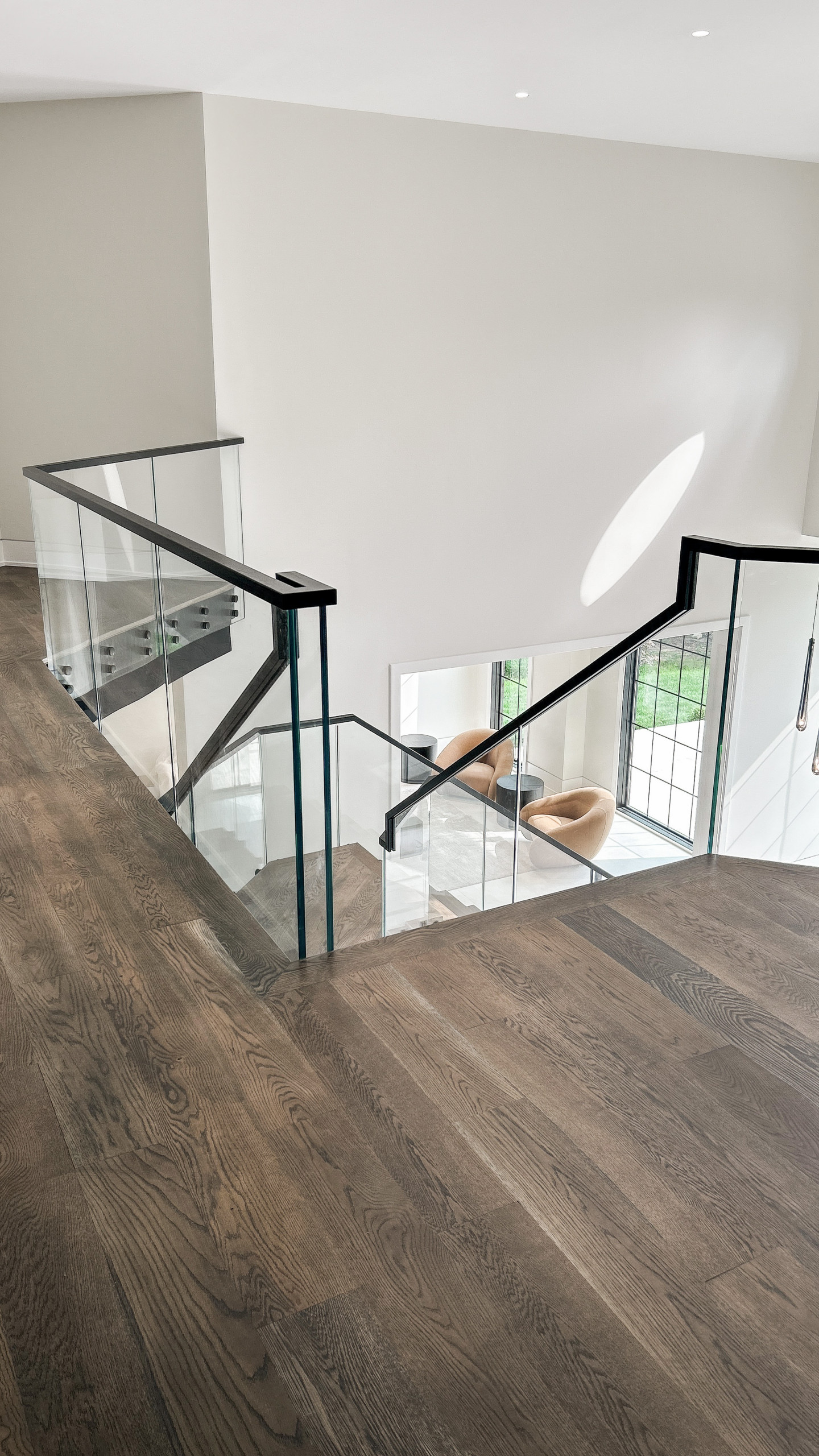 Project #159 | Modern Foyer Stair with Stand-off Glass Railing
