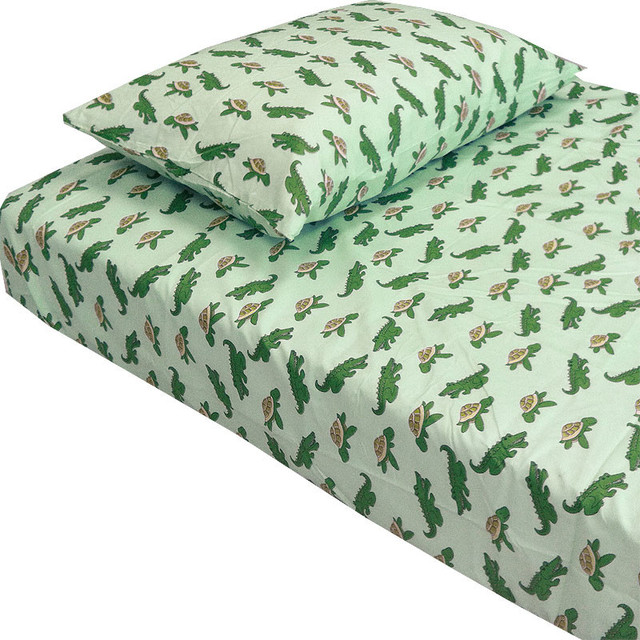 alligators turtles animal twin-single bedding sheet set alligators turtles animal twin-single bedding sheet set