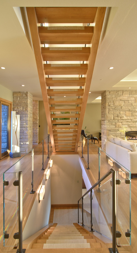 Transitional staircase photo in Denver
