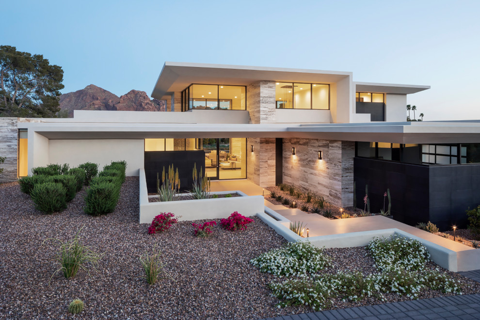Große Moderne Haustür mit Drehtür und schwarzer Haustür in Phoenix