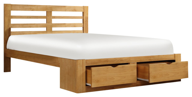 New Bretton Bed With Oak Finish - Modern - Panel Beds - by Flintshire