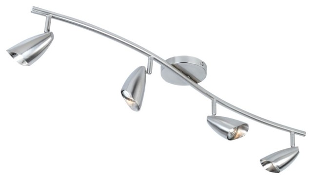 Grayson 4 Light Brushed Steel S Shape Track Lighting Halogen Bulbs Included Grayson 4 Light Brushed Steel S Shape Track Lighting Halogen Bulbs Included