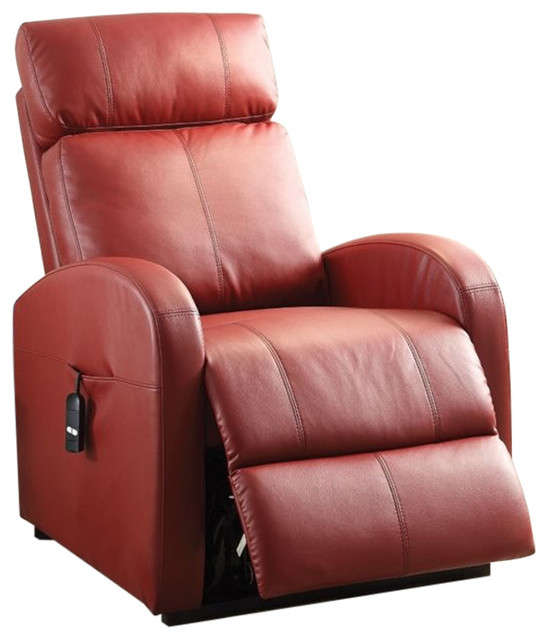 Bowery Hill Power Lift Faux Leather Recliner in Red