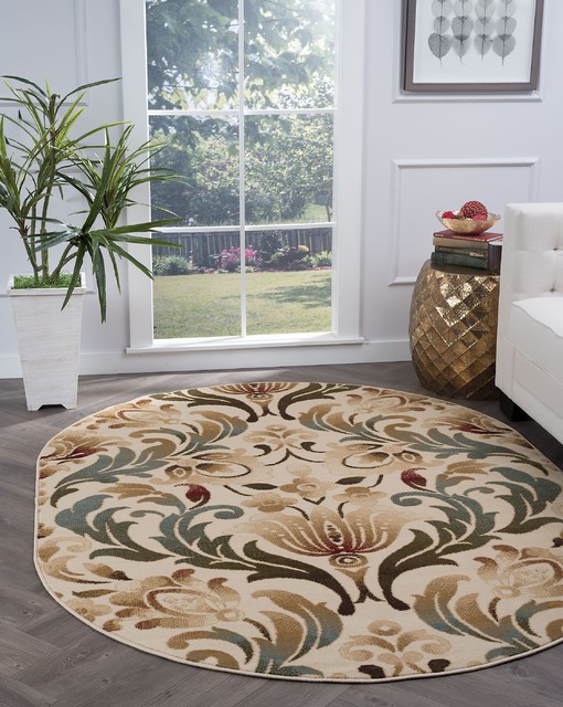 Floral Pattern Area Rug, 7'x5' Traditional Area Rugs by Tayse Rugs