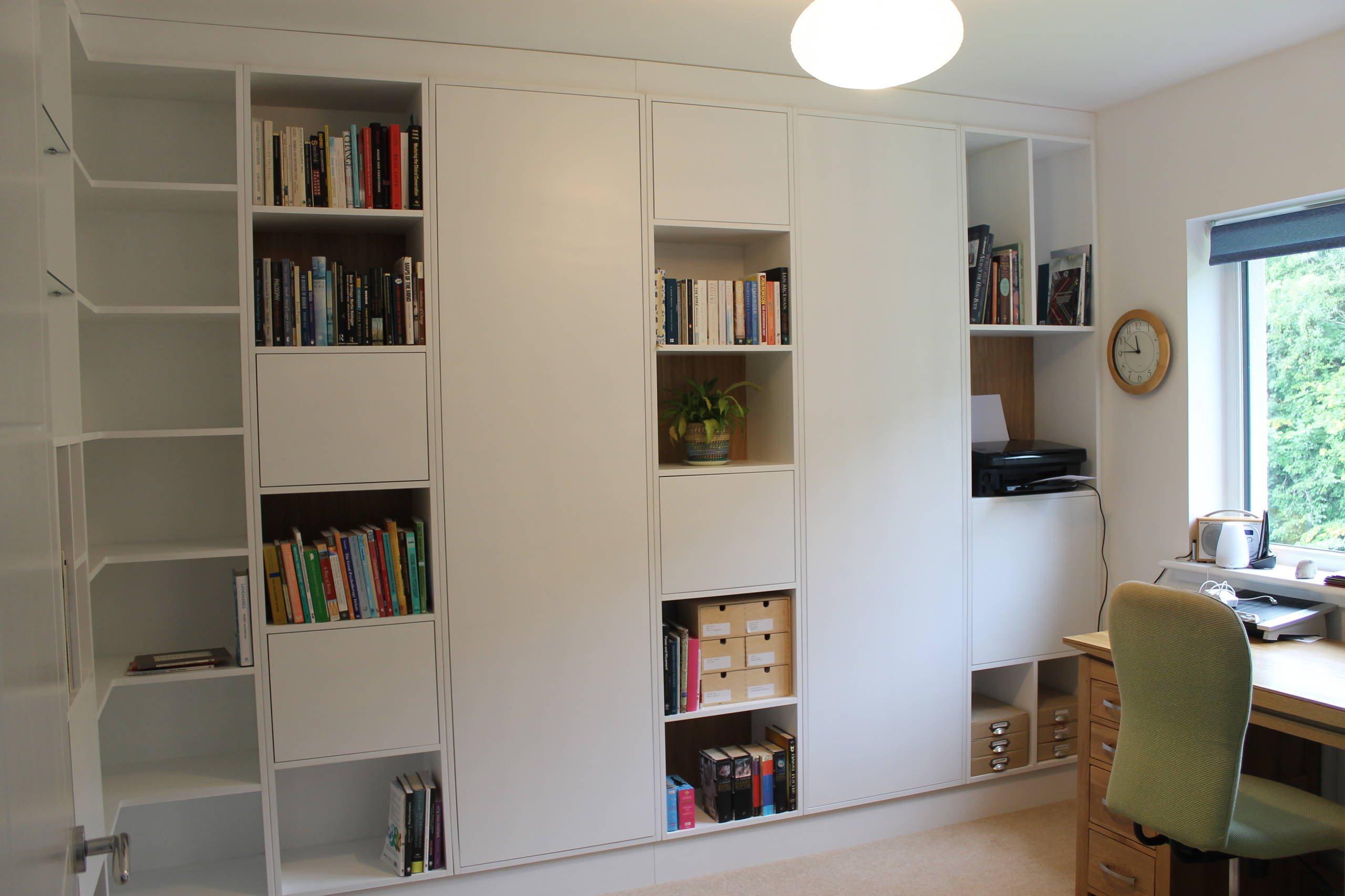 Bookcase study and sewing area