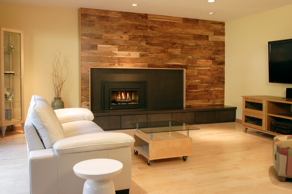 Inspiration for a contemporary living room in Portland.