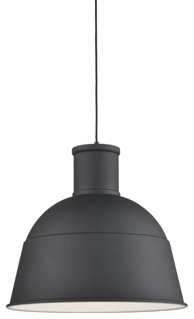 Irving Single Lamp Pendant, Black, 22"Dx21"H