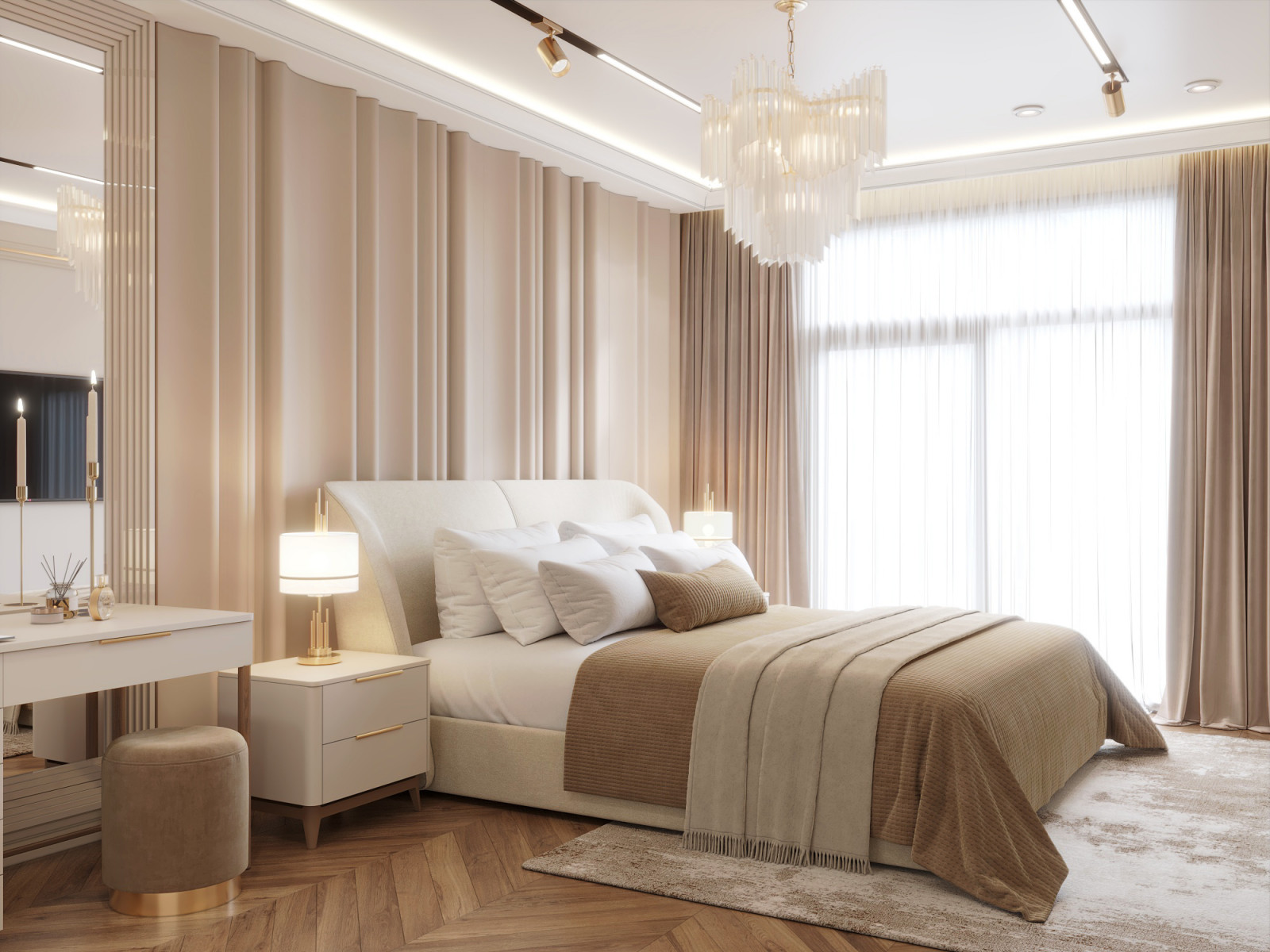 спальня. 115м2 Барнхаус