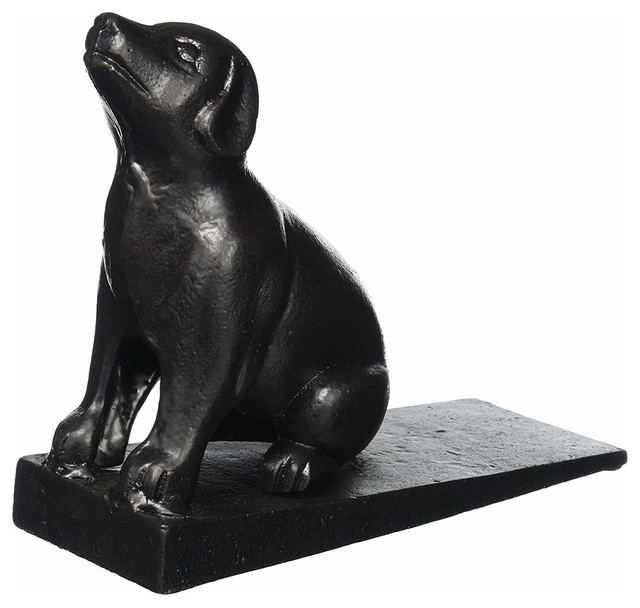 Cast Iron Dog Door Stopper Contemporary Door Stops by Lulu Decor