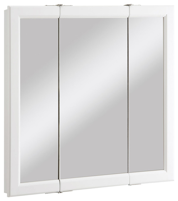 Tanager 3 Panel Medicine Cabinet White Transitional Tanager 3 Panel Medicine Cabinet White