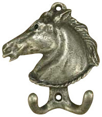 Horse Hook, Pewter With Bronze Wash