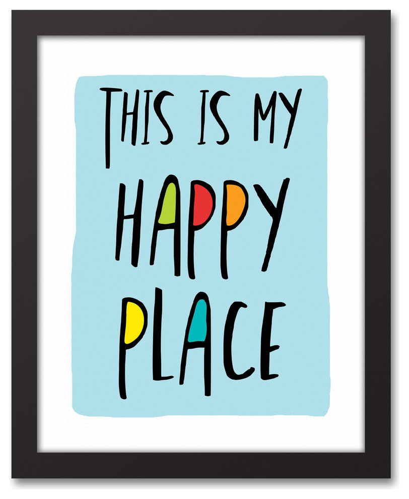 This is My Happy Place Blue 11x14 Black Framed Canvas
