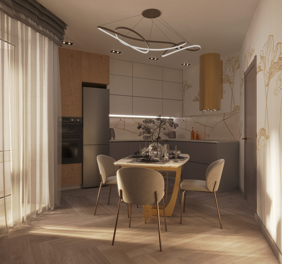 Кухня с золотыми акцентами