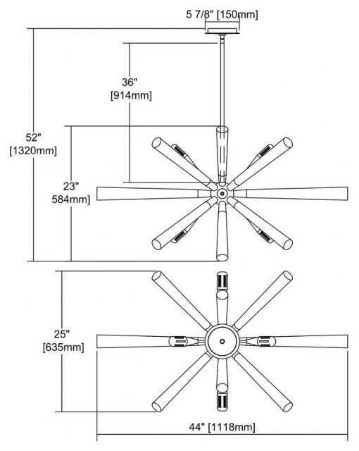 Picture Idea: Mid Century Modern Six Light Chandelier In Grey Washed Wood
