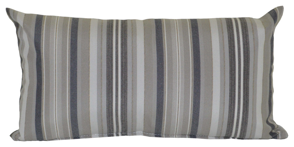 Adirondack Head Pillow, Gray Stripe