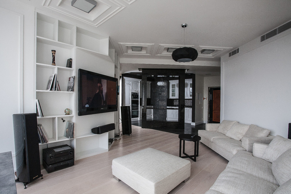 Гостиная с кухней в студии "Монохром"