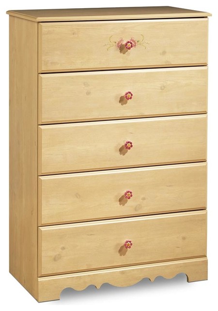 Five Drawer Chest of Drawers w Pine Finish