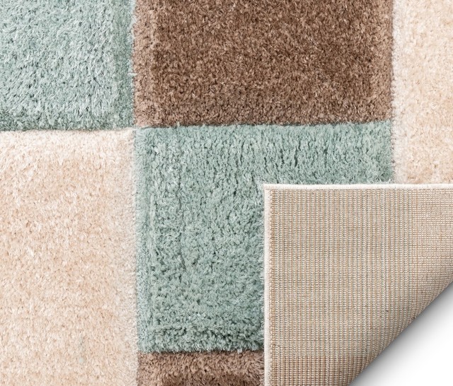 Square Pattern Blue Rug Well Woven San Francisco Escondido Modern Geometric Squares Blue Shag ...