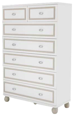 Aico Michael 7 Drawer Chest White Cloud Transitional Dressers