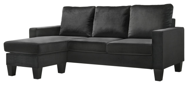 Jessica Sofa Chaise Transitional, Small Leather Sofa With Chaise