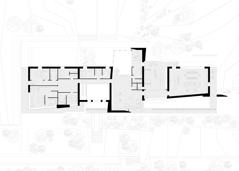 Дом парящий над  рельефом 2700 м2