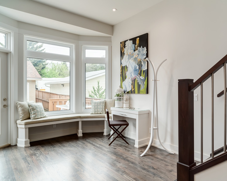 Inspiration for a transitional entryway remodel in Calgary