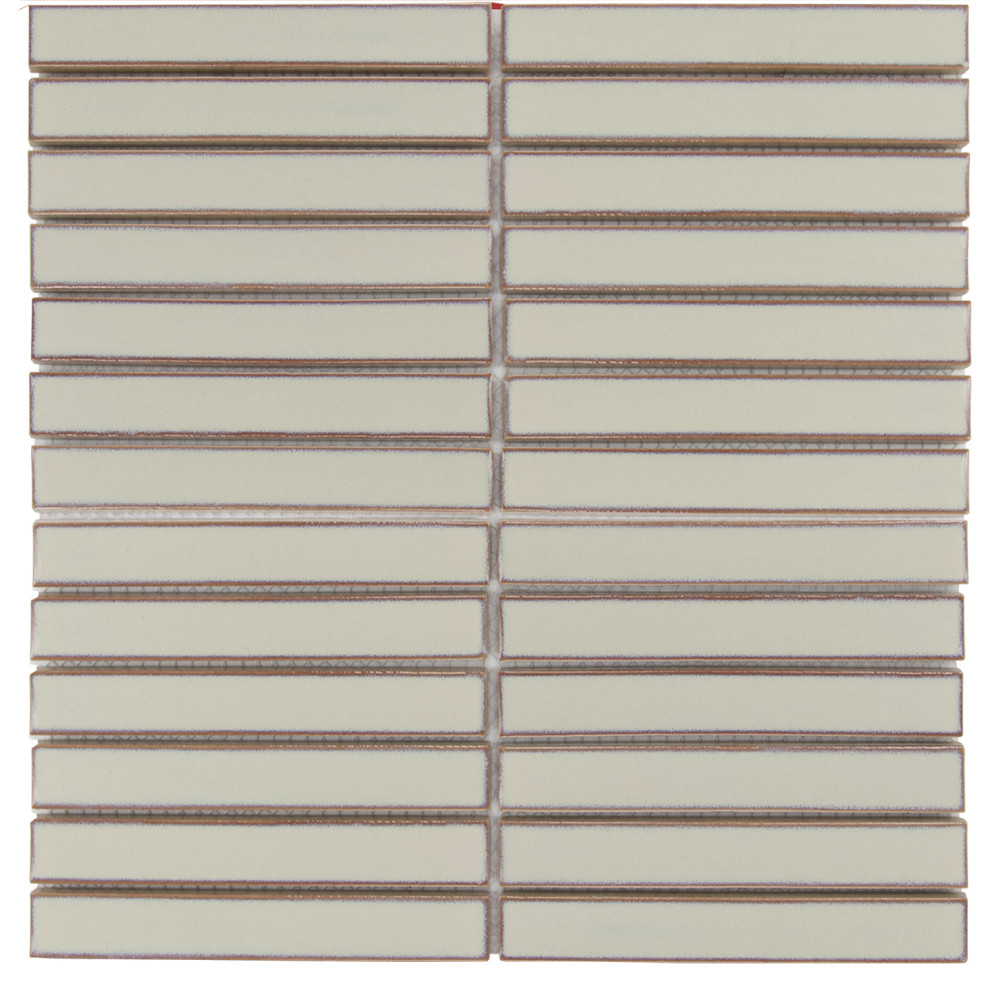 Glazed Porcelain Mosaic Sevilla 6"x1" Finger Glossy Cafe Latte, Sample