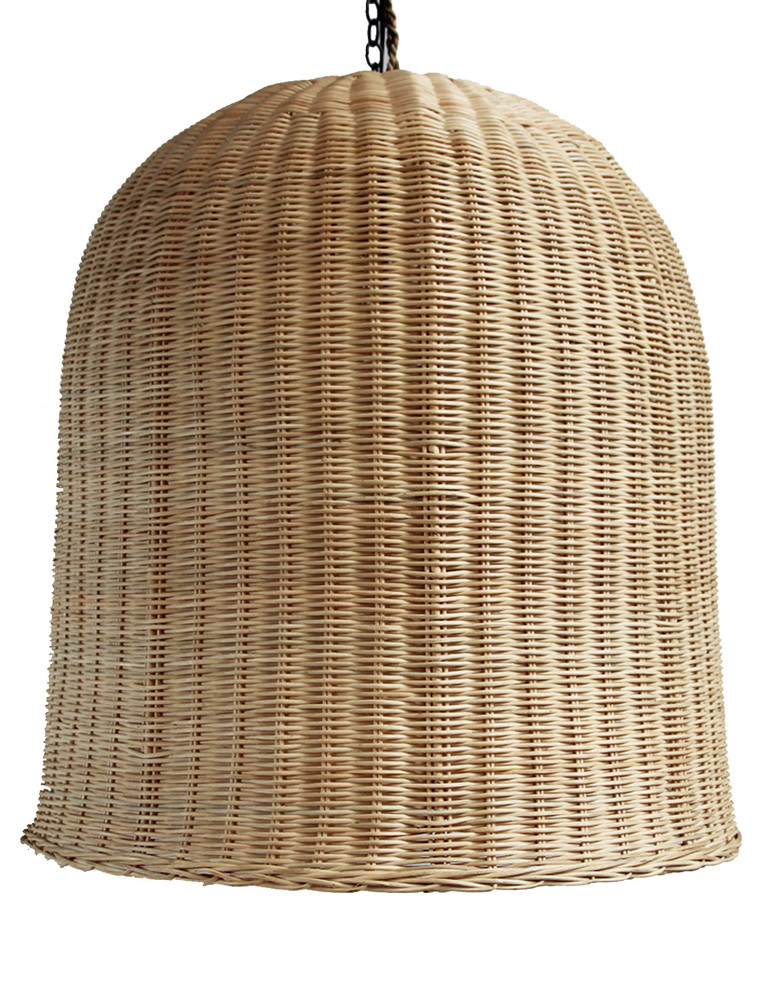 Raw Wicker Dome Lantern Tropical Pendant Lighting by Design Mix